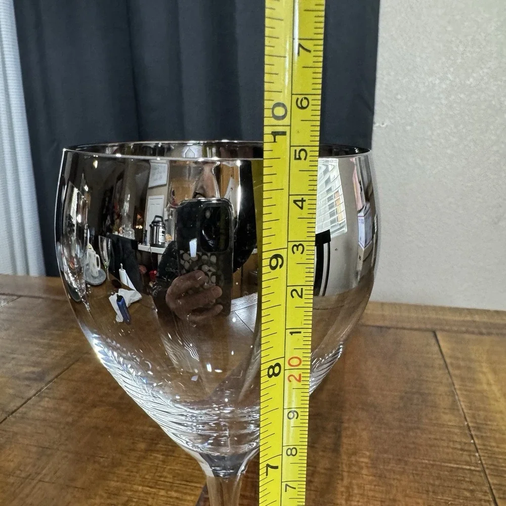 Mercury Ombre Wine Glasses‎ Set of 2 Classic Metallic Fade Tall Elegant Barware